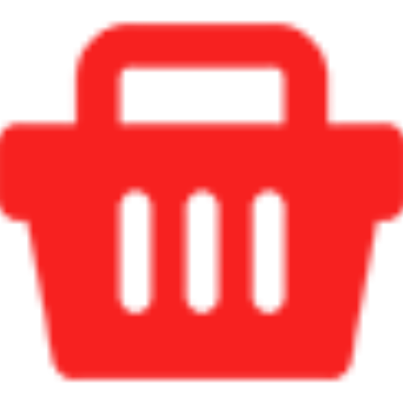 Red shopping basket icon